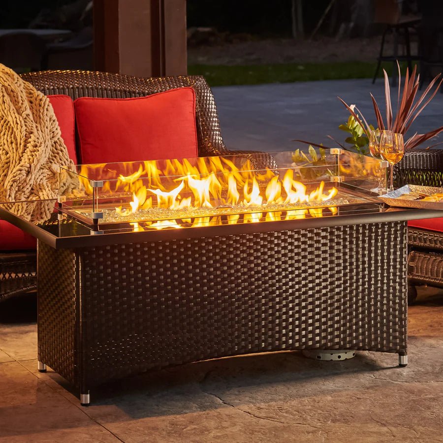 Montego Linear Gas Fire Pit Table - Majestic Patio