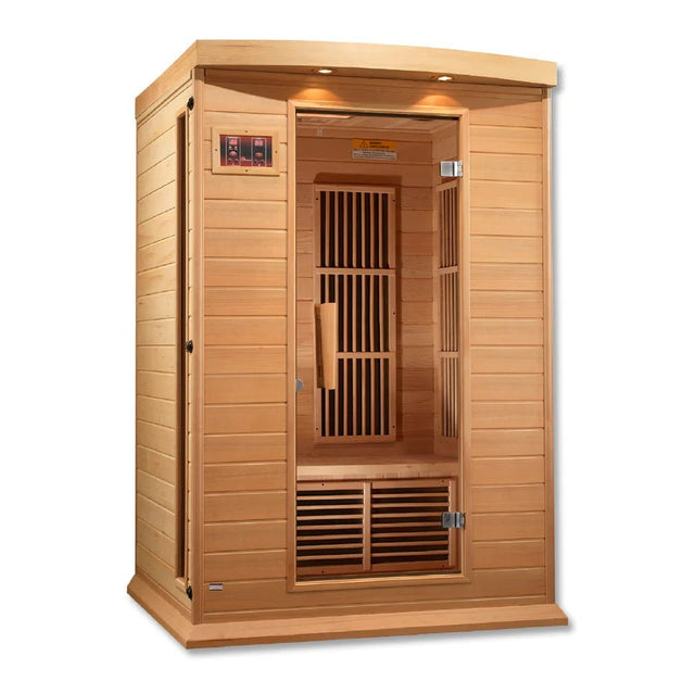 MX - K206 - 01 Maxxus Low EMF FAR Infrared Sauna Canadian Hemlock - Majestic Patio