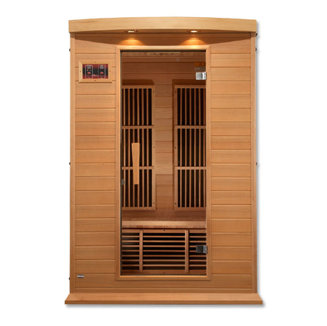 MX - K206 - 01 Maxxus Low EMF FAR Infrared Sauna Canadian Hemlock - Majestic Patio