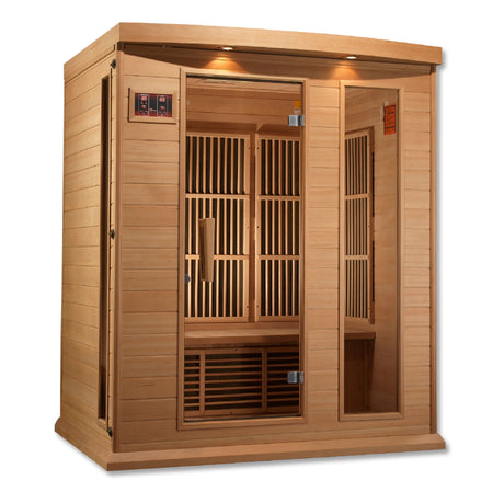 MX - K306 - 01 Maxxus Low EMF FAR Infrared Sauna Canadian Hemlock - Majestic Patio