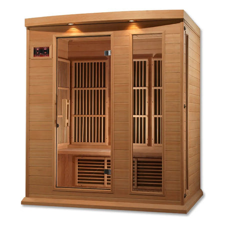 MX - K306 - 01 Maxxus Low EMF FAR Infrared Sauna Canadian Hemlock - Majestic Patio