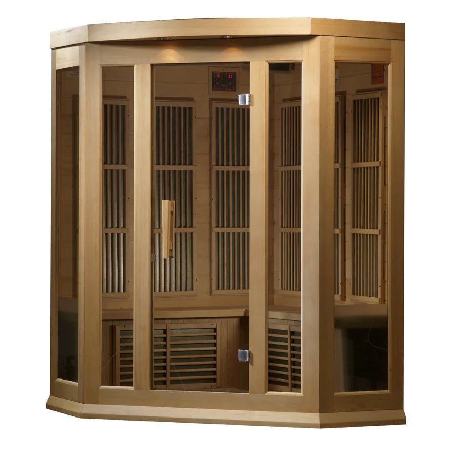 MX - K356 - 01 Maxxus Low EMF FAR Infrared Sauna Canadian Hemlock - Majestic Patio