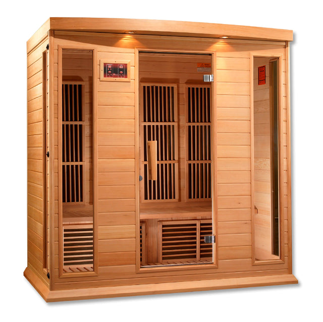 MX - K406 - 01 Maxxus Low EMF FAR Infrared Sauna Canadian Hemlock - Majestic Patio