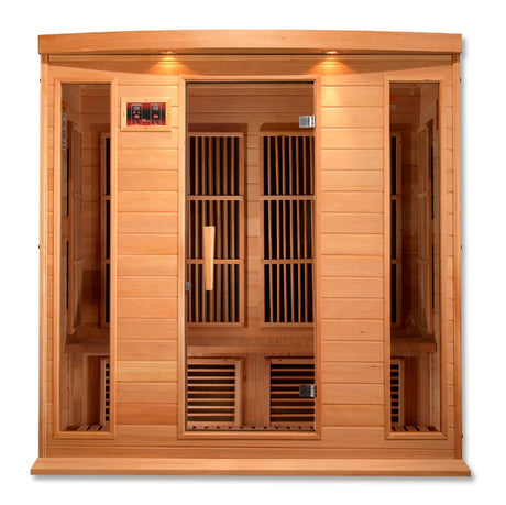 MX - K406 - 01 Maxxus Low EMF FAR Infrared Sauna Canadian Hemlock - Majestic Patio