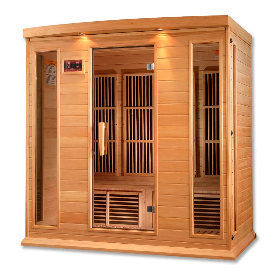 MX - K406 - 01 Maxxus Low EMF FAR Infrared Sauna Canadian Hemlock - Majestic Patio