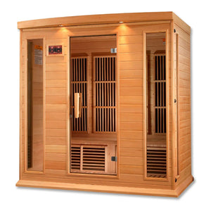 MX - K406 - 01 Maxxus Low EMF FAR Infrared Sauna Canadian Hemlock - Majestic Patio