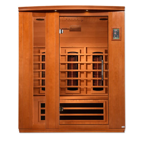 New 2023 Model Lugano 3 Person Full Spectrum Infrared Sauna - Canadian Hemlock - Majestic Patio