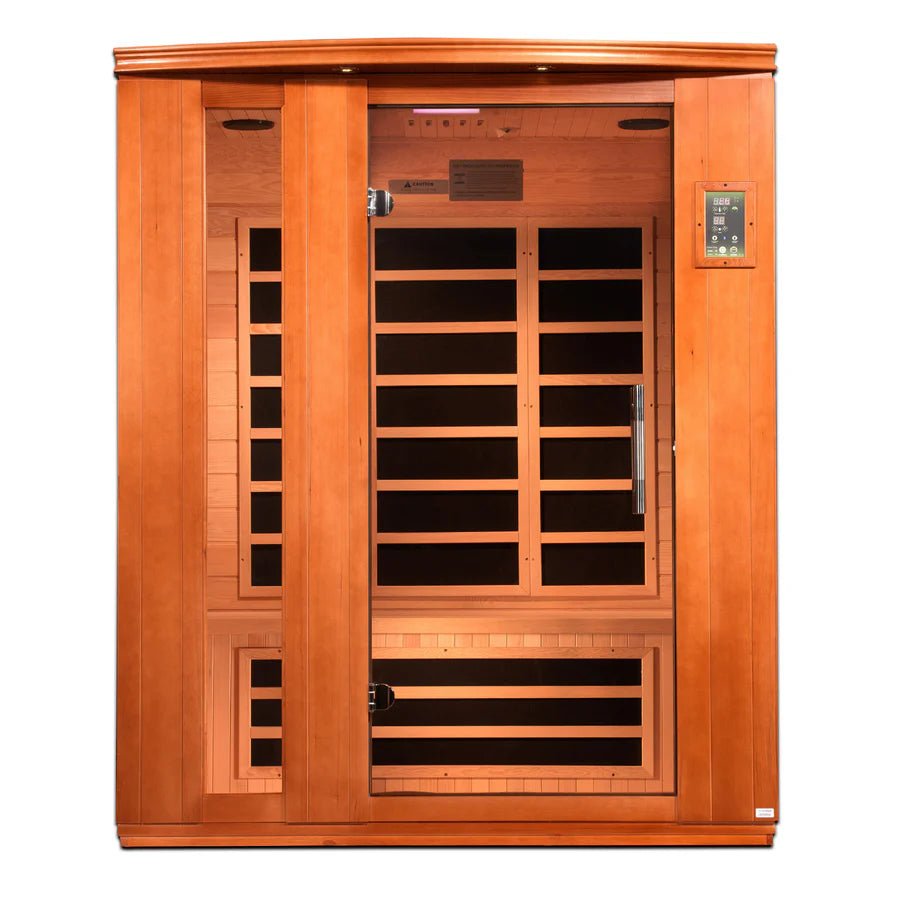 New 2023 Model Lugano 3 Person Ultra Low EMF FAR Infrared Sauna - Majestic Patio