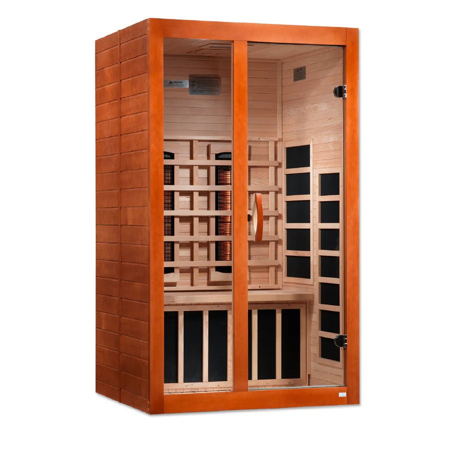 New 2023 Model Santiago 2 Person Full Spectrum Infrared Sauna - Canadian Hemlock - Majestic Patio