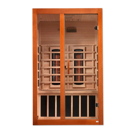 New 2023 Model Santiago 2 Person Full Spectrum Infrared Sauna - Canadian Hemlock - Majestic Patio