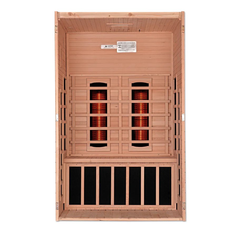 New 2023 Model Santiago 2 Person Full Spectrum Infrared Sauna - Canadian Hemlock - Majestic Patio