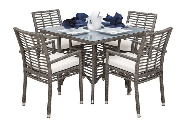 Panama Jack Graphite 5-Piece Armchair Dining Set with Cushions - Majestic Patio