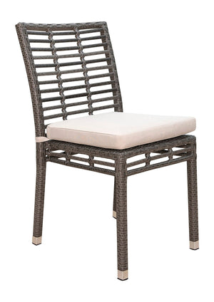 Panama Jack Graphite Stackable Side Chair with Cushion - Majestic Patio