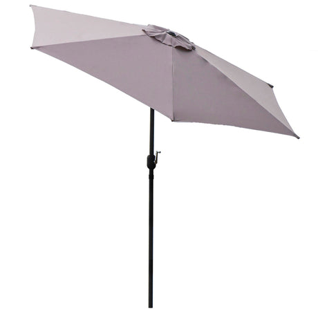 Panama Jack Grey 9 Ft Alum Patio Umbrella W/Crank - Majestic Patio