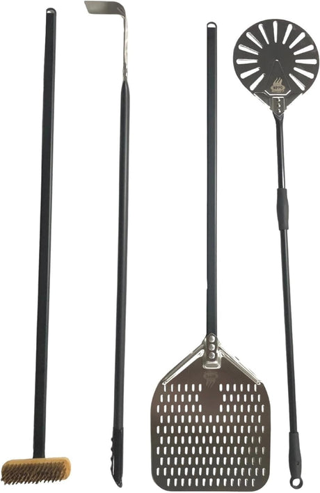 Pro Aluminum 4 Piece Wood-Fired Pizza Oven Utensil Kit - Majestic Patio