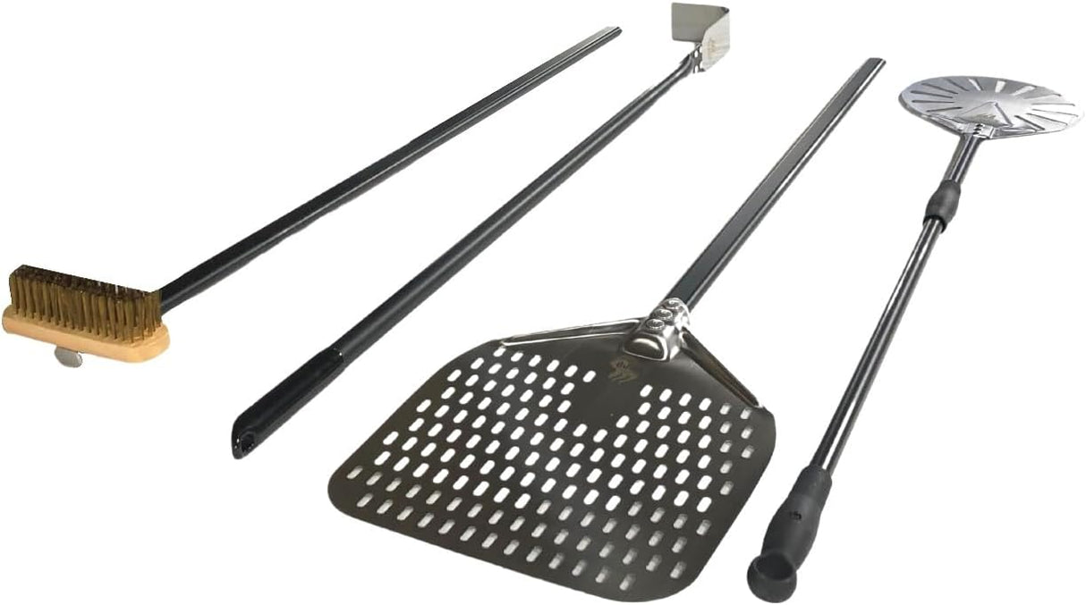 Pro Aluminum 4 Piece Wood-Fired Pizza Oven Utensil Kit - Majestic Patio