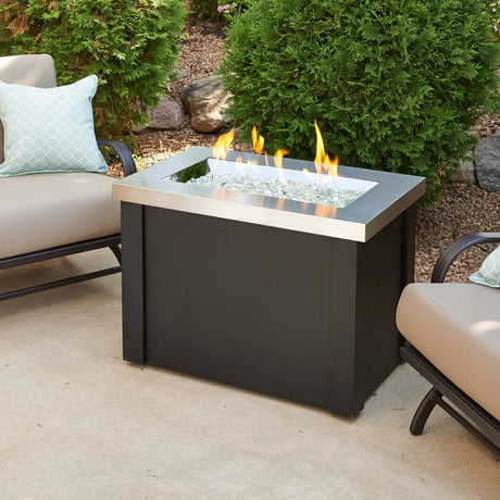 Providence Rectangular Gas Fire Pit Table - Majestic Patio