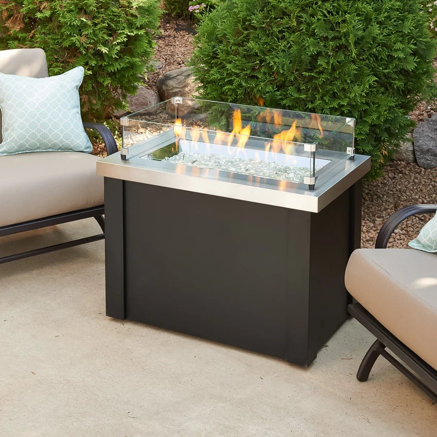 Providence Rectangular Gas Fire Pit Table - Majestic Patio