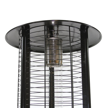 RADtec 80" Ellipse Flame Propane Patio Heater - Black with Clear Glass (41,000 BTU) - Majestic Patio