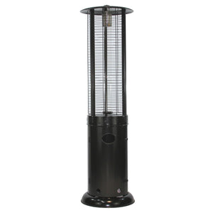 RADtec 80" Ellipse Flame Propane Patio Heater - Black with Clear Glass (41,000 BTU) - Majestic Patio