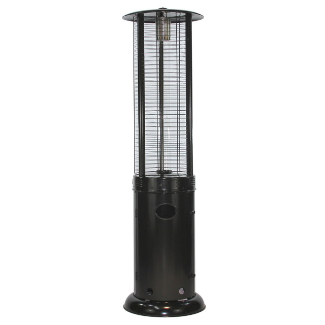 RADtec 80" Ellipse Flame Propane Patio Heater - Black with Clear Glass (41,000 BTU) - Majestic Patio