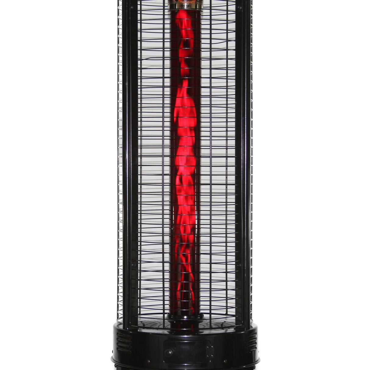 RADtec 80" Ellipse Flame Propane Patio Heater - Black with Ruby Glass (41,000 BTU) - Majestic Patio