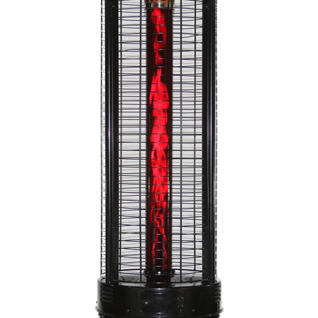 RADtec 80" Ellipse Flame Propane Patio Heater - Black with Ruby Glass (41,000 BTU) - Majestic Patio