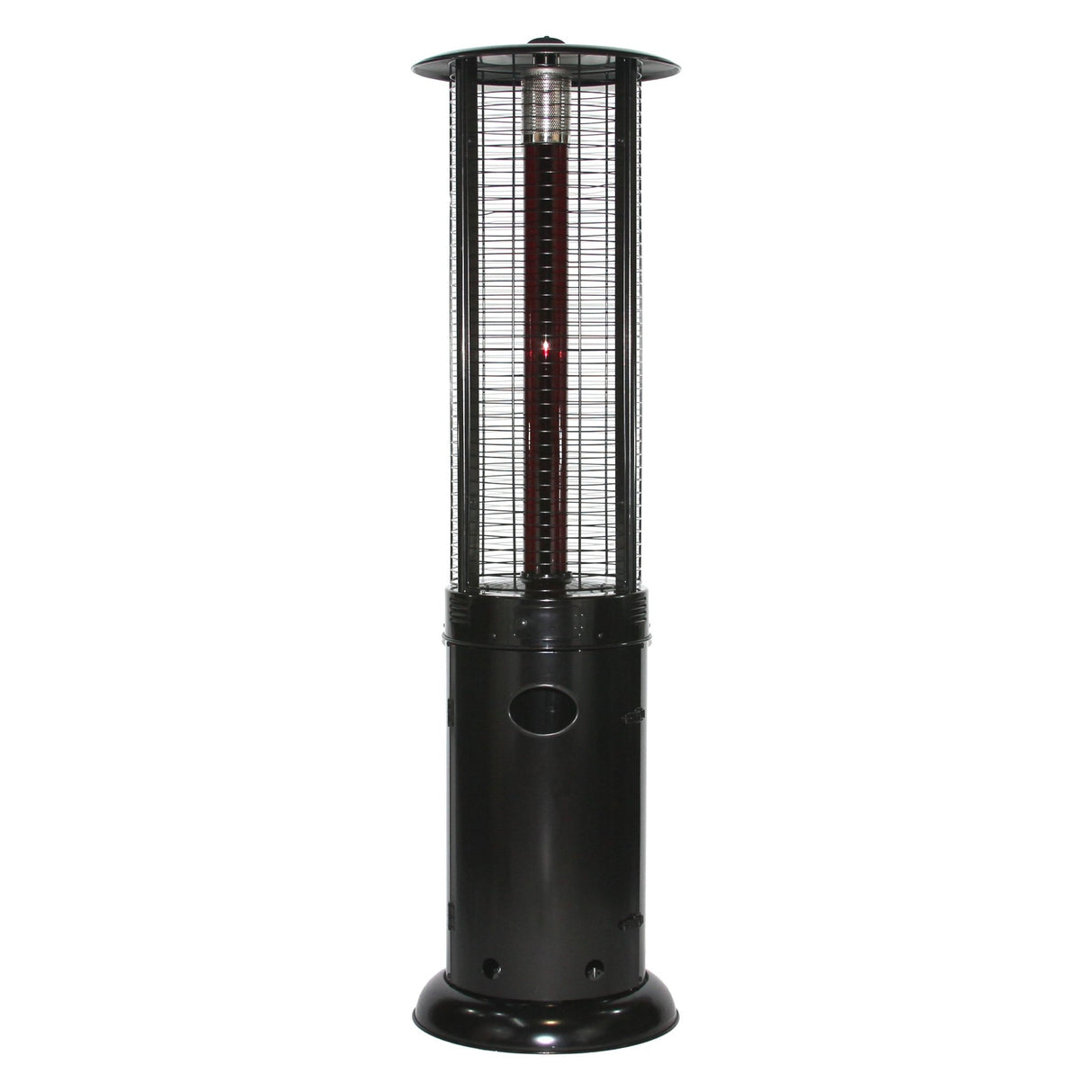 RADtec 80" Ellipse Flame Propane Patio Heater - Black with Ruby Glass (41,000 BTU) - Majestic Patio