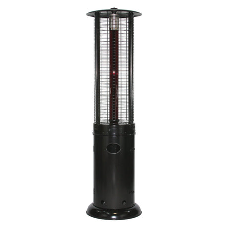 RADtec 80" Ellipse Flame Propane Patio Heater - Black with Ruby Glass (41,000 BTU) - Majestic Patio