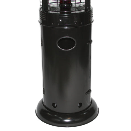 RADtec 80" Ellipse Flame Propane Patio Heater - Black with Ruby Glass (41,000 BTU) - Majestic Patio