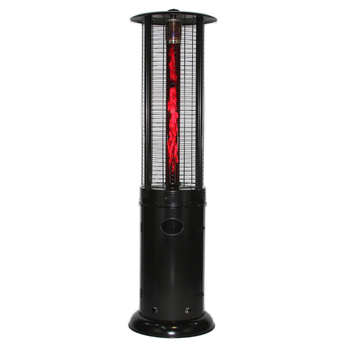 RADtec 80" Ellipse Flame Propane Patio Heater - Black with Ruby Glass (41,000 BTU) - Majestic Patio