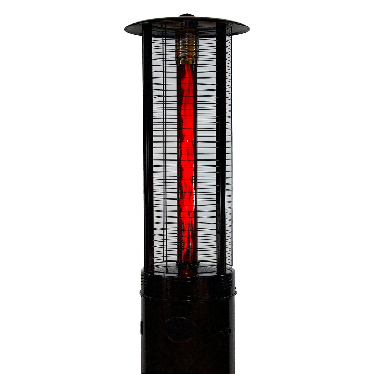 RADtec 80" Ellipse Flame Propane Patio Heater - Black with Ruby Glass (41,000 BTU) - Majestic Patio