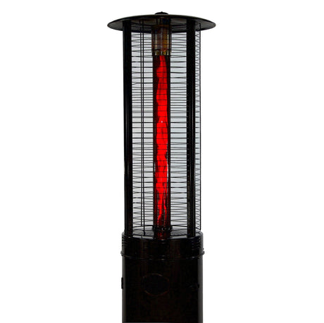 RADtec 80" Ellipse Flame Propane Patio Heater - Black with Ruby Glass (41,000 BTU) - Majestic Patio