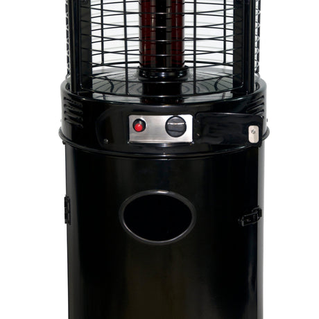 RADtec 80" Ellipse Flame Propane Patio Heater - Black with Ruby Glass (41,000 BTU) - Majestic Patio