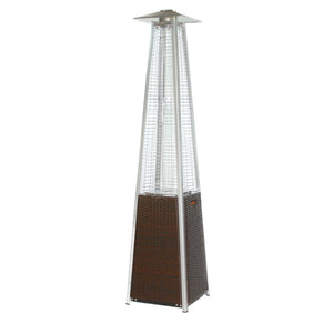 RADtec 89" Tower Flame Propane Patio Heater - Dark Brown Wicker (41,000 BTU) - Majestic Patio