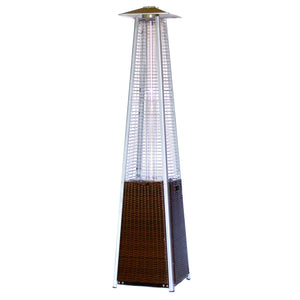 RADtec 89" Tower Flame Propane Patio Heater - Dark Brown Wicker (41,000 BTU) - Majestic Patio