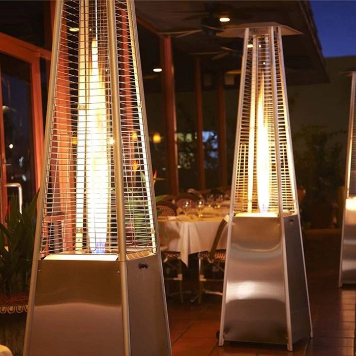 RADtec 89" Tower Flame Propane Patio Heater - Stainless Steel (41,000 BTU) - Majestic Patio