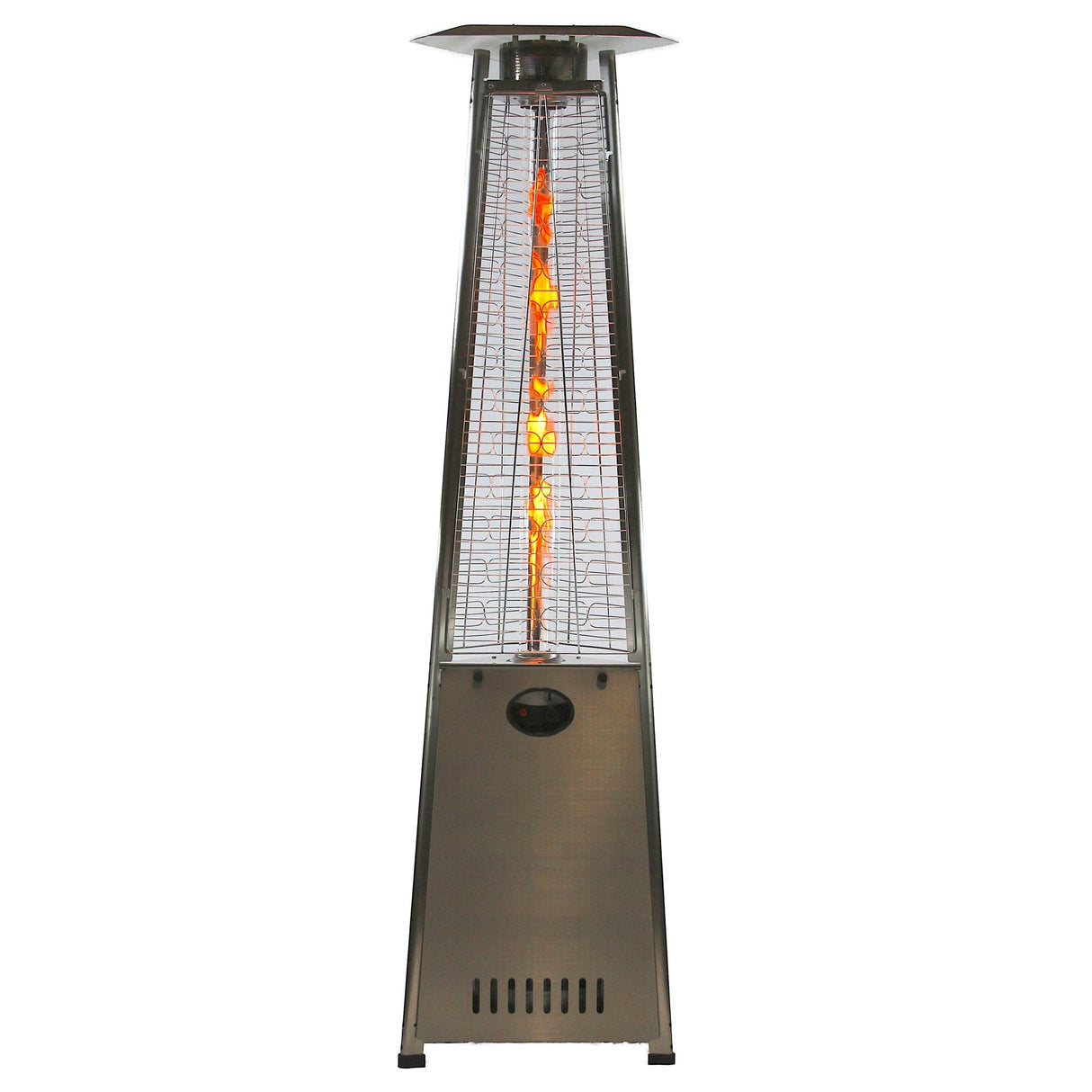 RADtec 93" Pyramid Flame Natural Gas Patio Heater - Stainless Steel Finish (41,000 BTU) - Majestic Patio