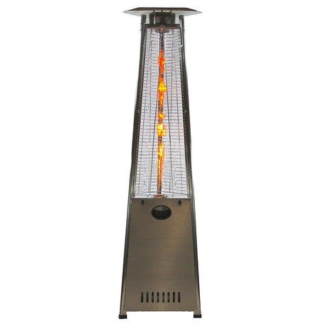 RADtec 93" Pyramid Flame Natural Gas Patio Heater - Stainless Steel Finish (41,000 BTU) - Majestic Patio