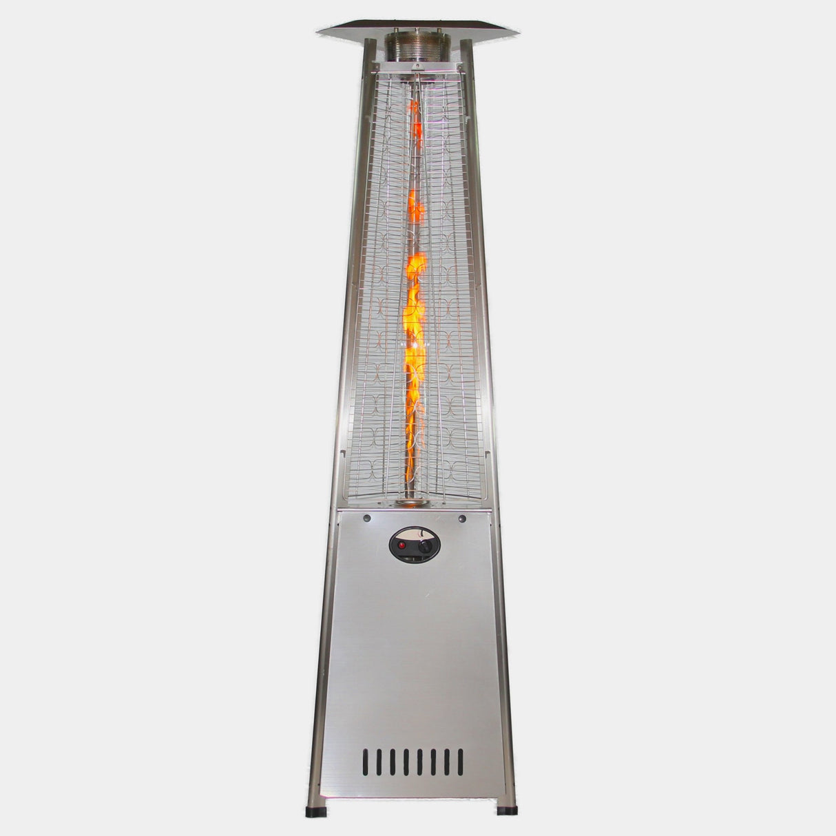 RADtec 93" Pyramid Flame Natural Gas Patio Heater - Stainless Steel Finish (41,000 BTU) - Majestic Patio