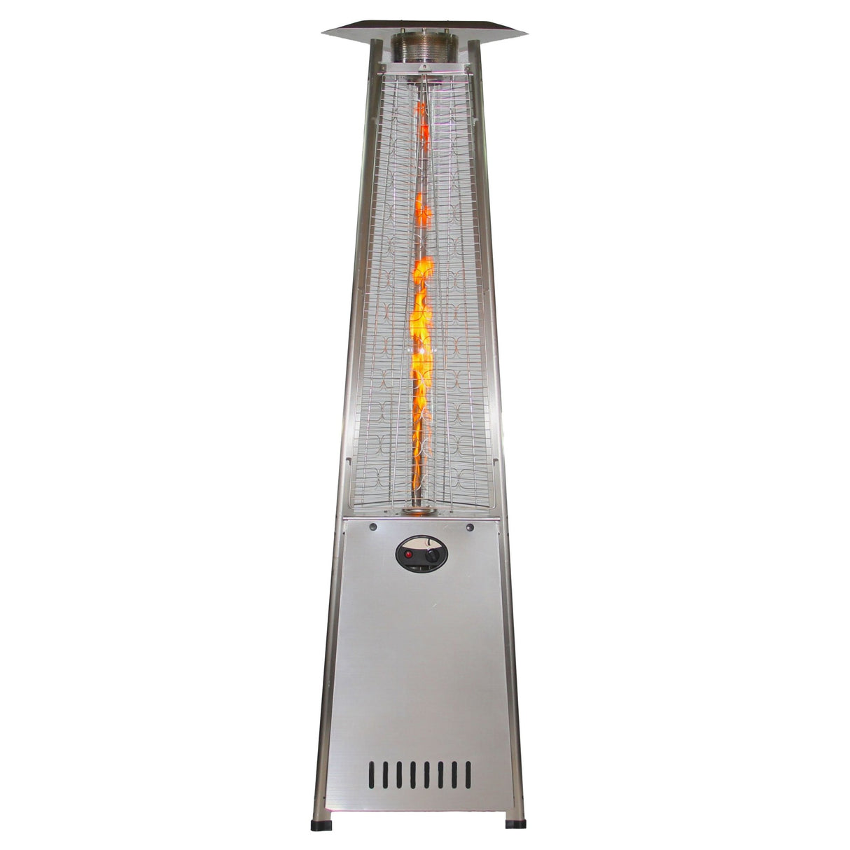 RADtec 93" Pyramid Flame Natural Gas Patio Heater - Stainless Steel Finish (41,000 BTU) - Majestic Patio