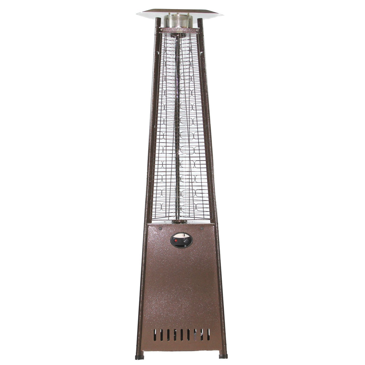 RADtec 93" Pyramid Flame Propane Patio Heater - Antique Bronze Finish (41,000 BTU) - Majestic Patio