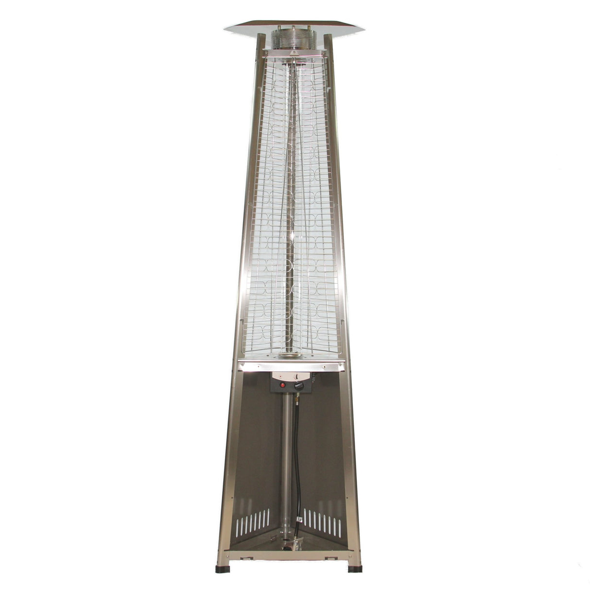 RADtec 93" Pyramid Flame Propane Patio Heater - Stainless Steel Finish (41,000 BTU) - Majestic Patio