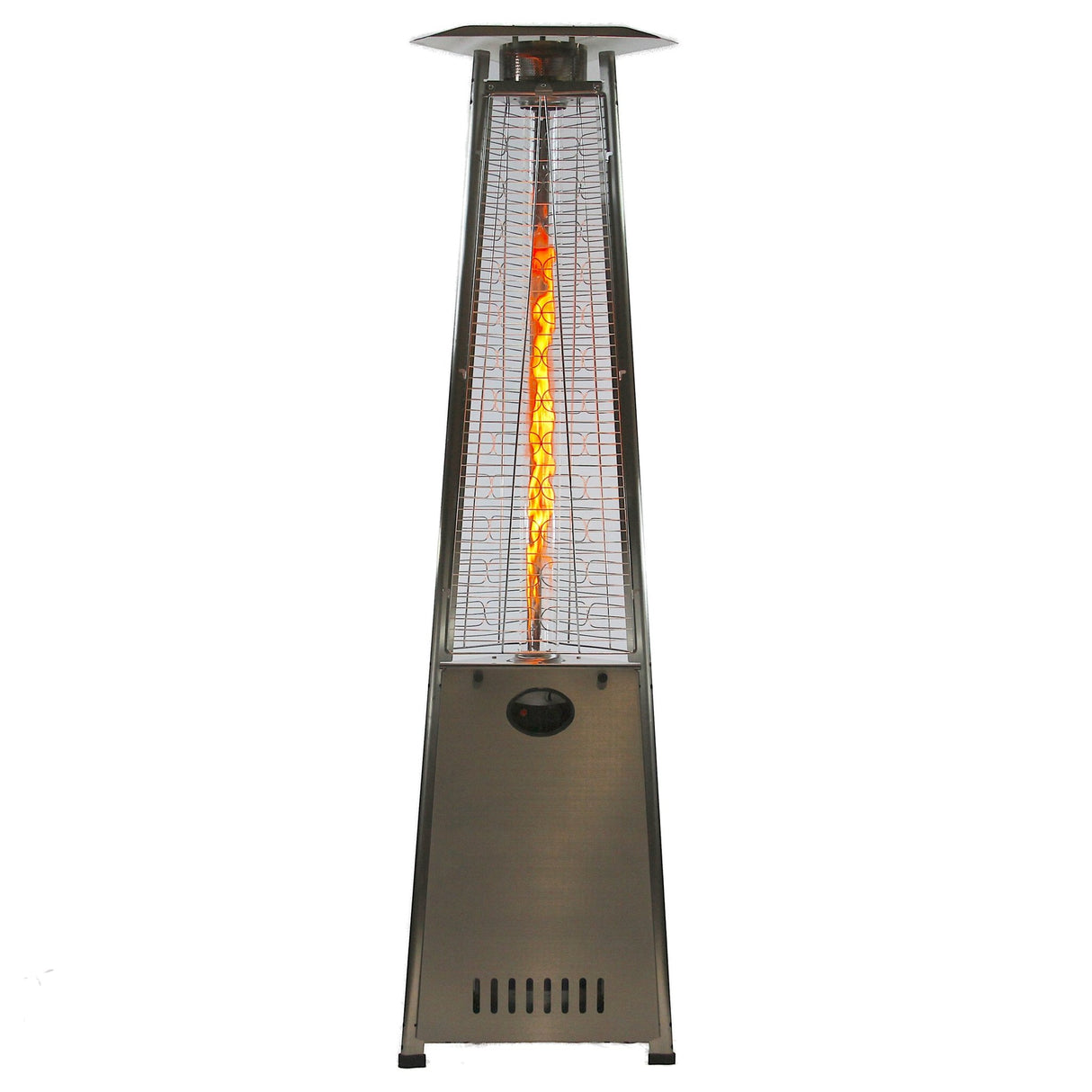 RADtec 93" Pyramid Flame Propane Patio Heater - Stainless Steel Finish (41,000 BTU) - Majestic Patio