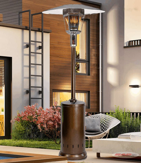 RADtec 96" Real Flame Natural Gas Patio Heater - Antique Bronze Finish (40,000 BTU) - Majestic Patio