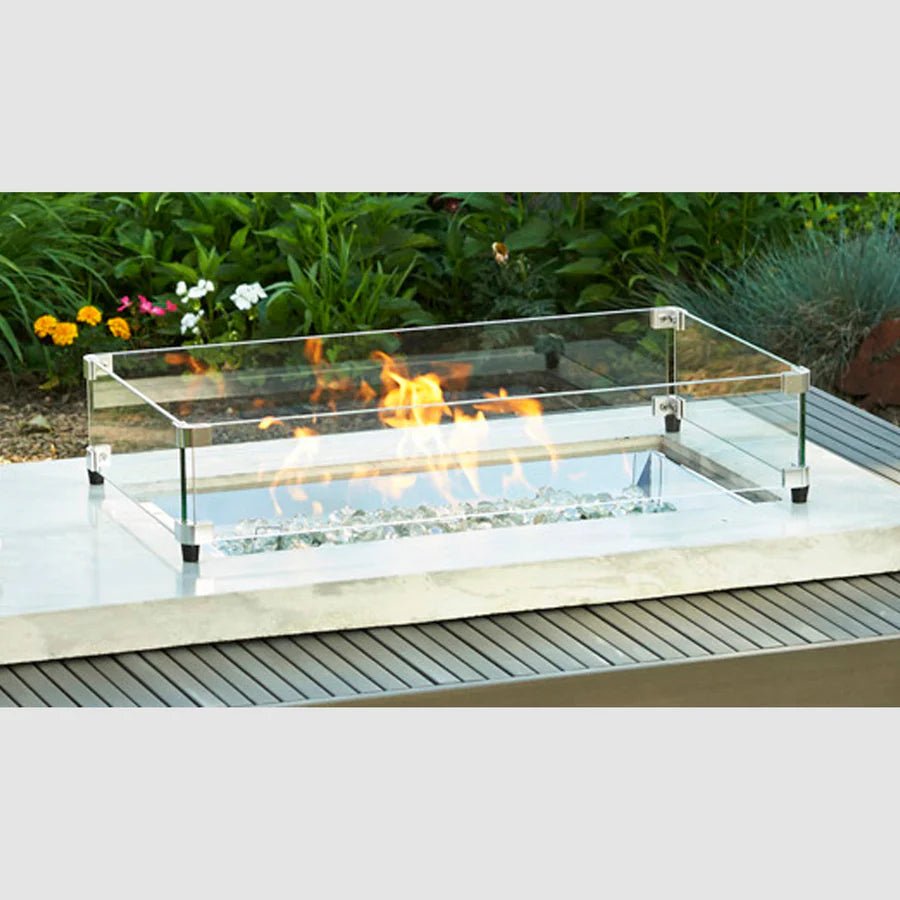 Rectangular Glass Wind Guard - Majestic Patio