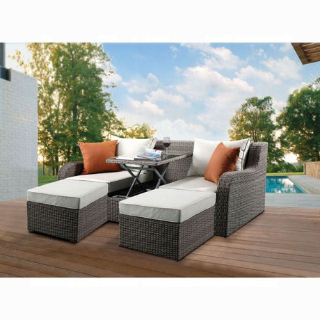 Salena Patio Sofa W/2 Pillows & 2 Ottomans - Majestic Patio