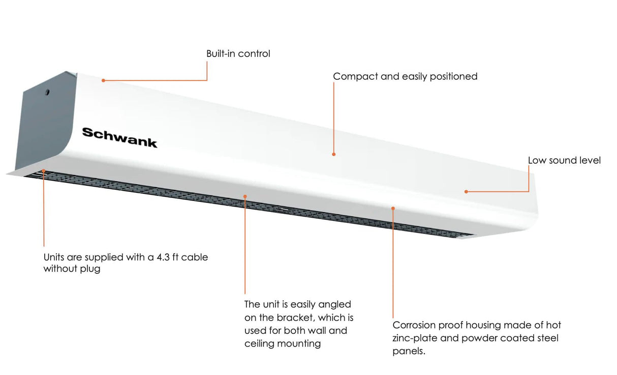 Schwank Swift5 Series 32" Electric Air Curtain - 208V - Majestic Patio