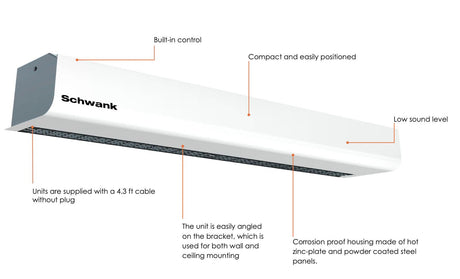 Schwank Swift5 Series 32" Electric Air Curtain - 208V - Majestic Patio