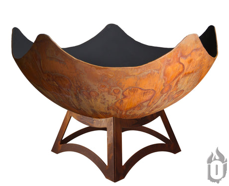 "Stellar" Artisan Fire Bowl with Hollow Base (Made In USA) - Majestic Patio